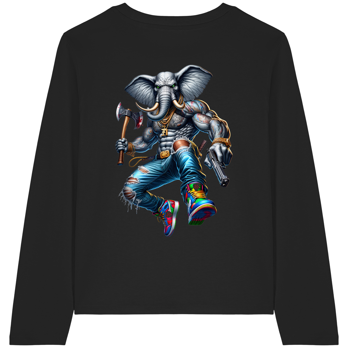 Street King Elefant - Womens Organic Longsleeve
