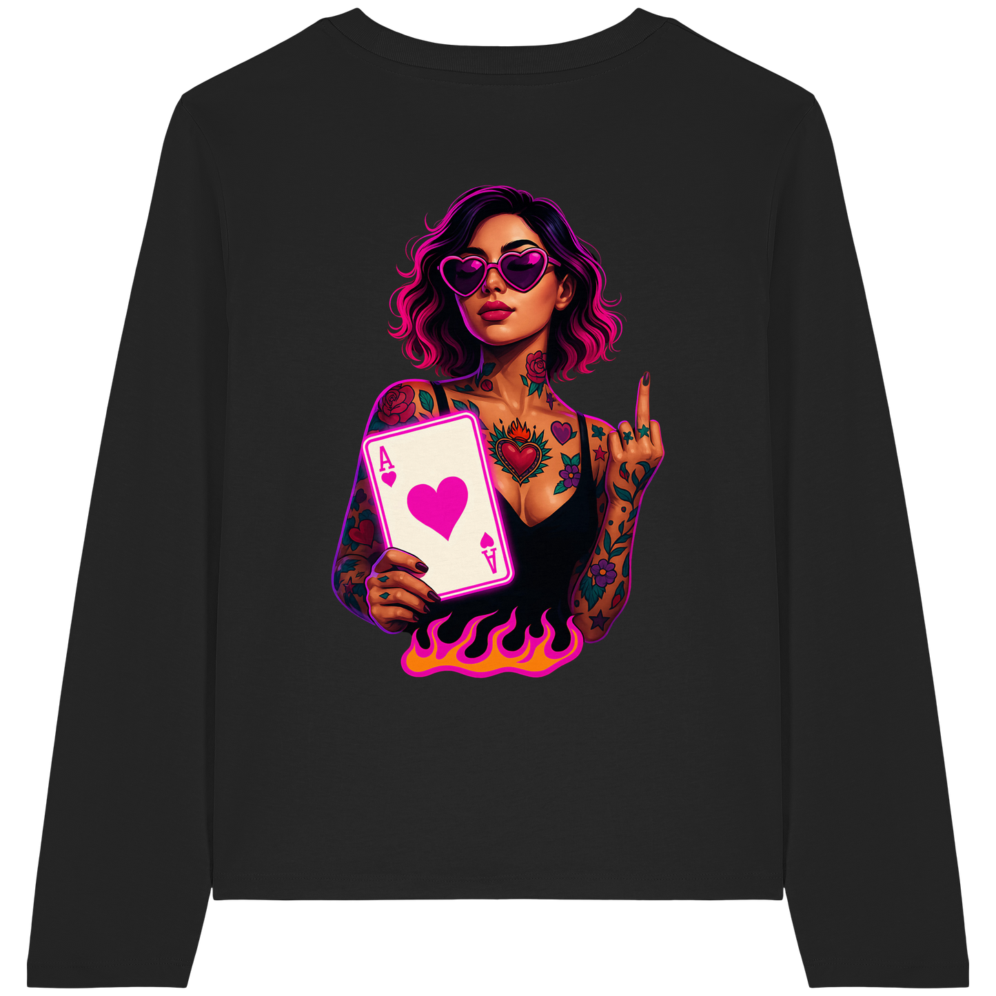 Queen of Hearts - Womens Organic Longsleeve T-Shirt