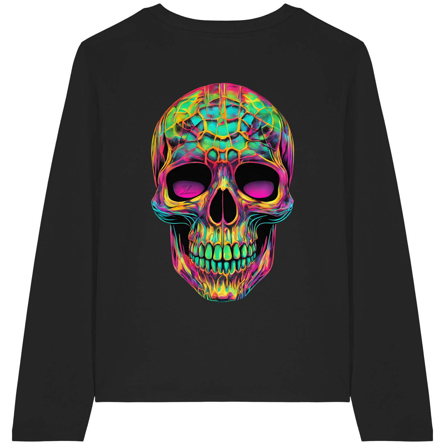 Psychedelic Skull - Womens Organic Longsleeve
