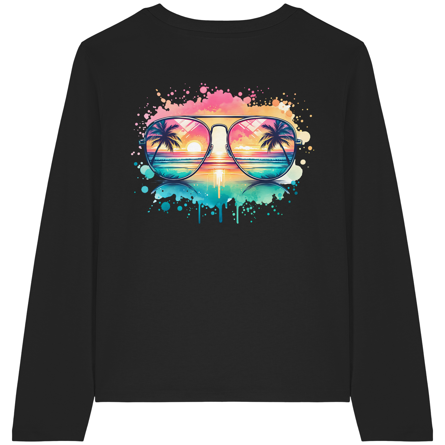 Tropical Sunset Glasses - Womens Organic Longsleeve