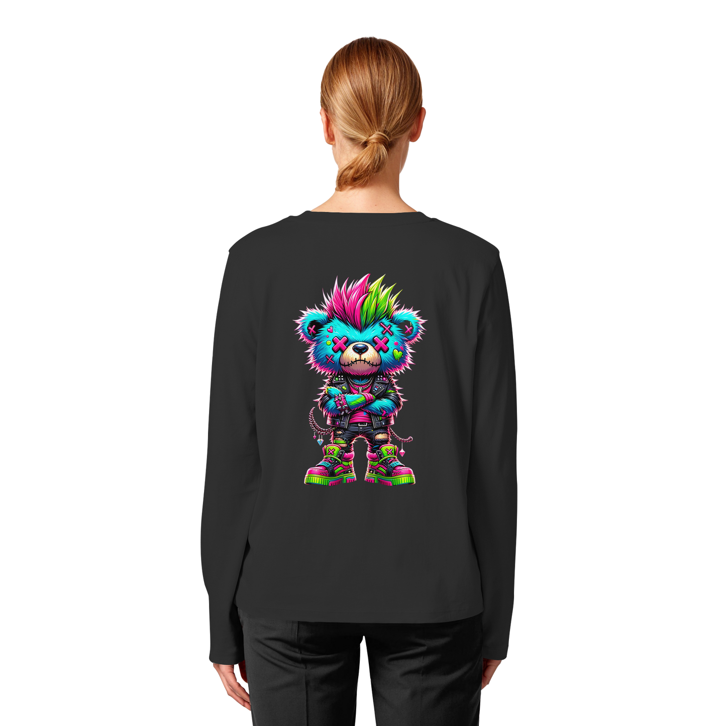 Punk Neon Teddy - Womens Organic Longsleeve