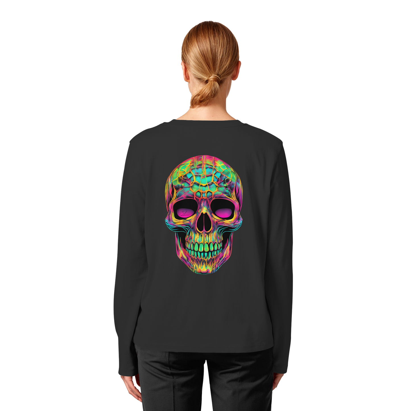 Psychedelic Skull - Womens Organic Longsleeve