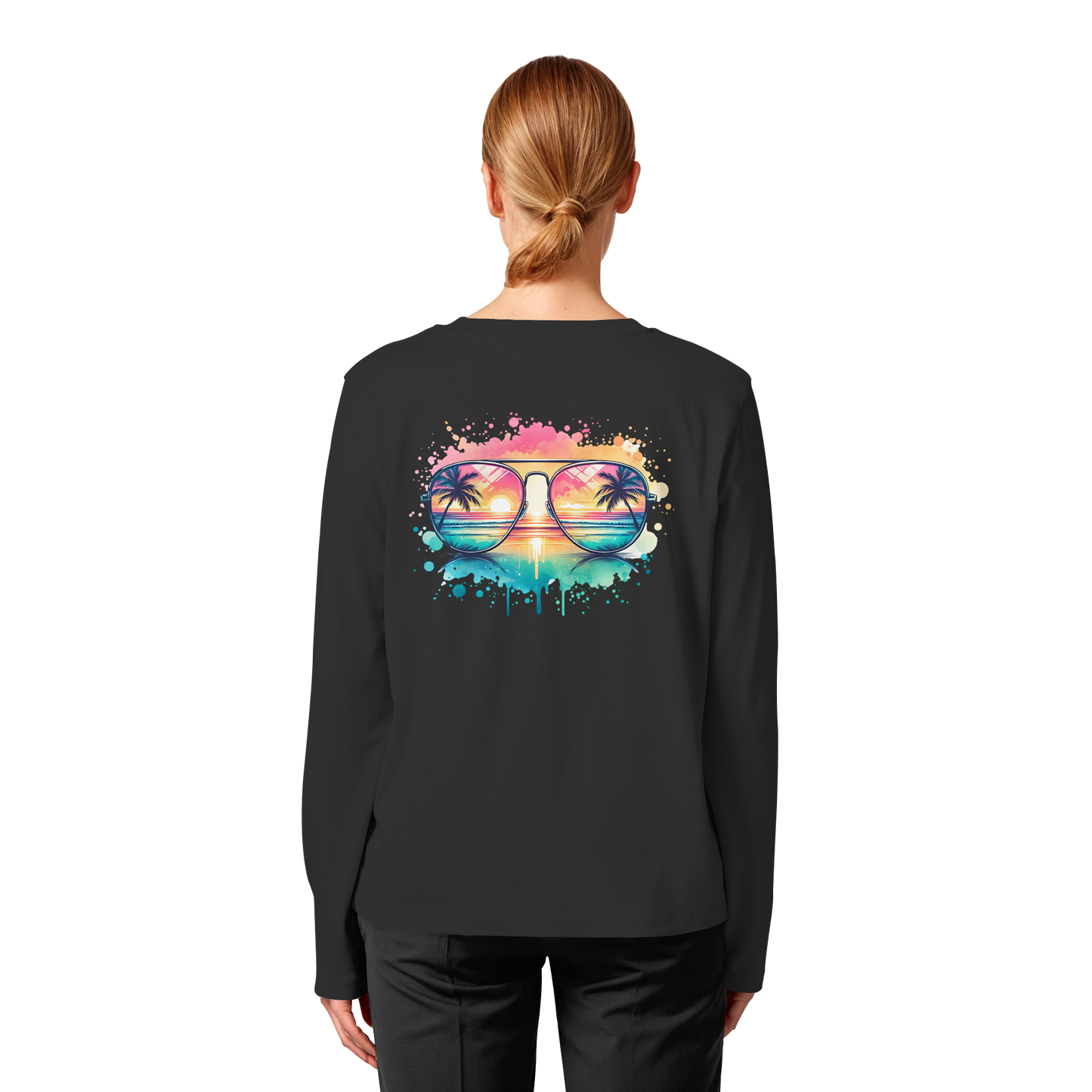 Tropical Sunset Glasses - Womens Organic Longsleeve