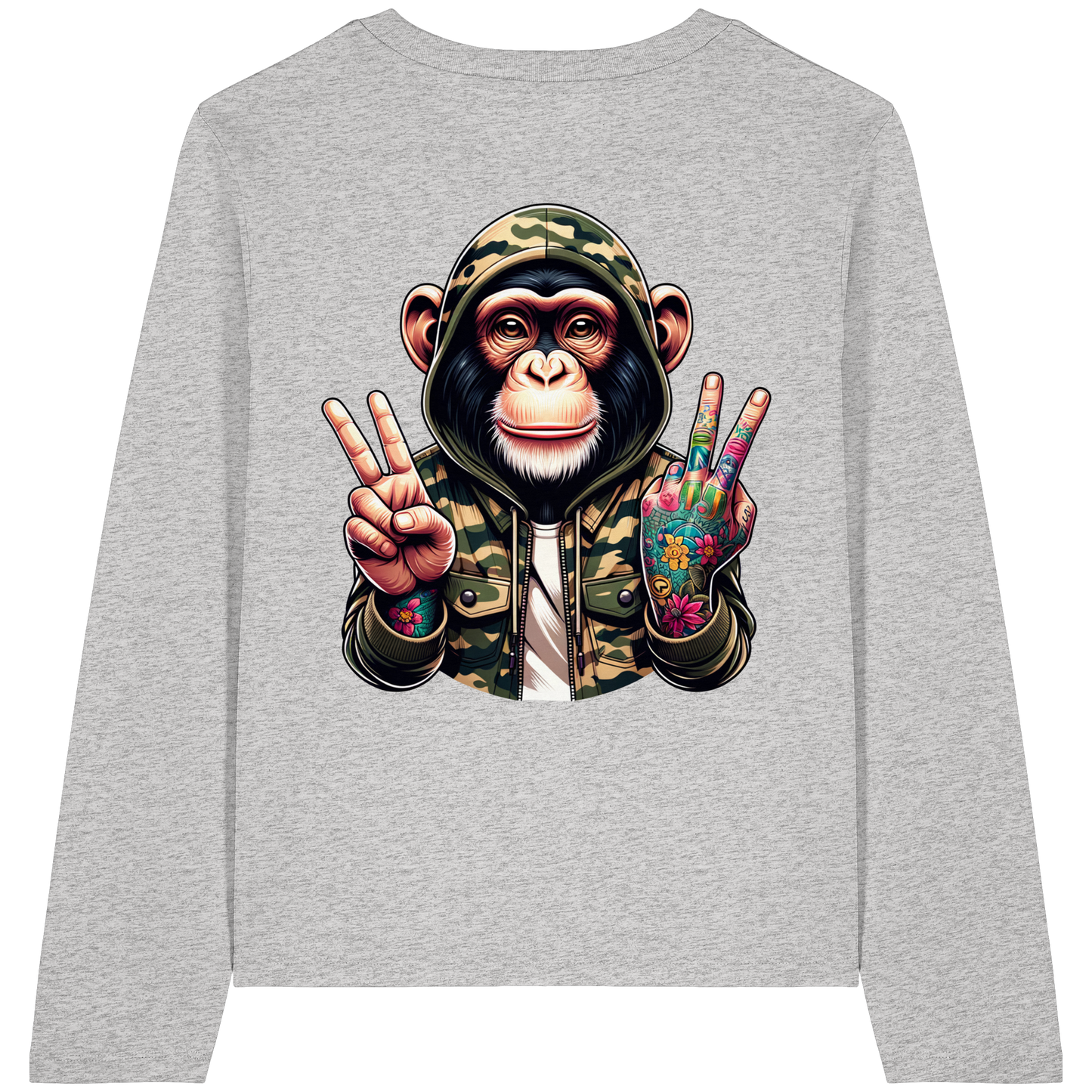 Jungle Ink Monkey - Women's Organic Longsleeve