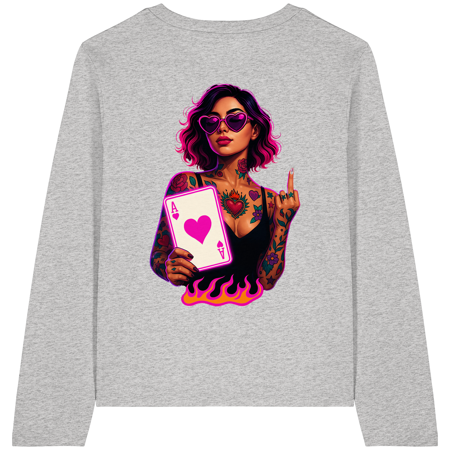 Queen of Hearts - Womens Organic Longsleeve T-Shirt
