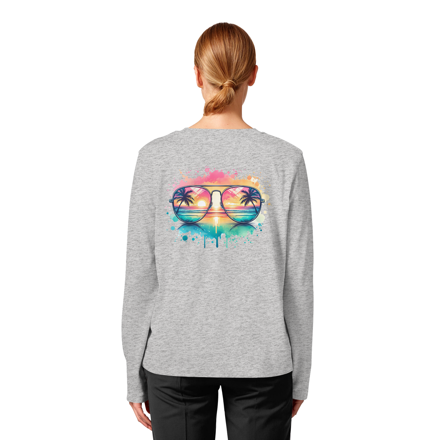 Tropical Sunset Glasses - Womens Organic Longsleeve