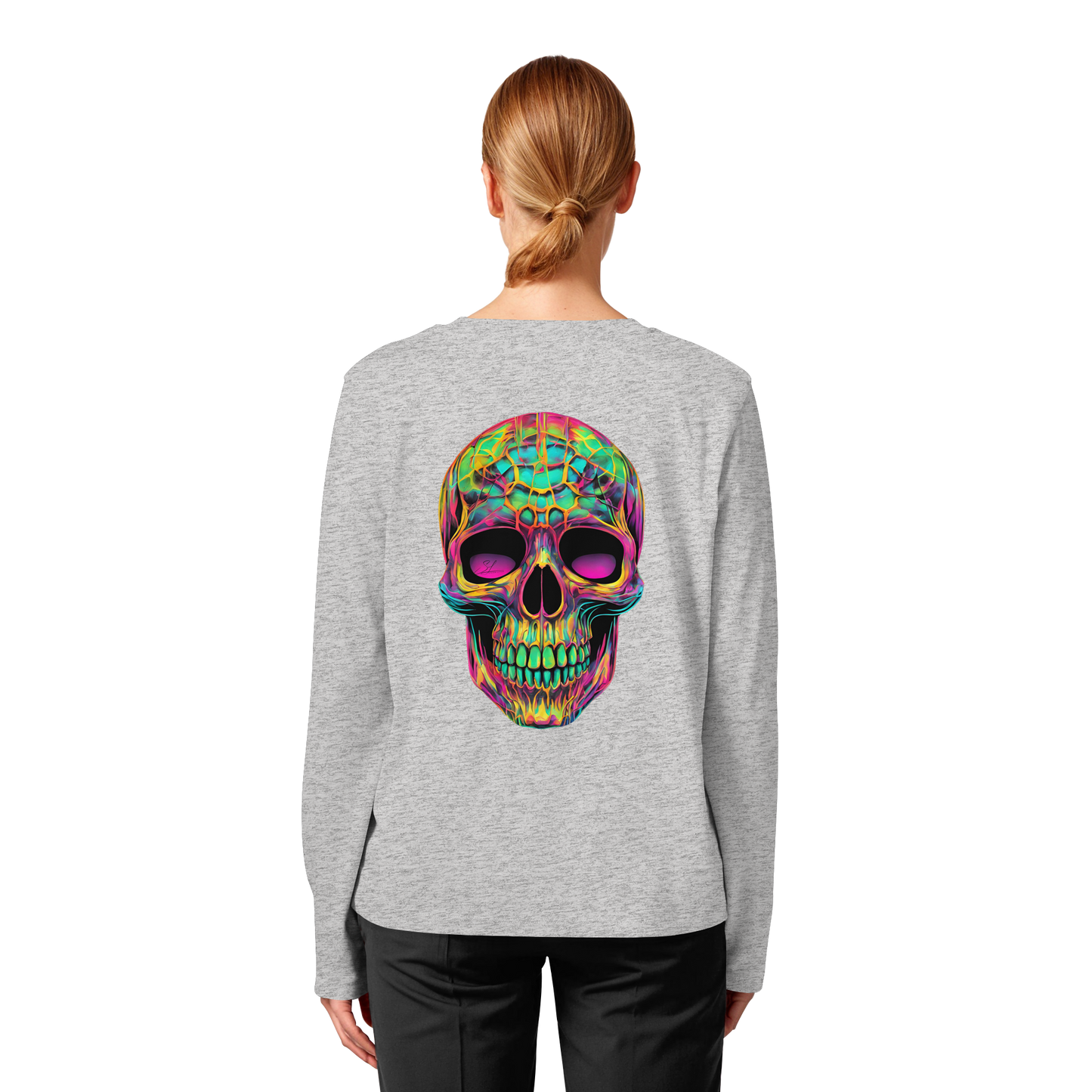 Psychedelic Skull - Womens Organic Longsleeve