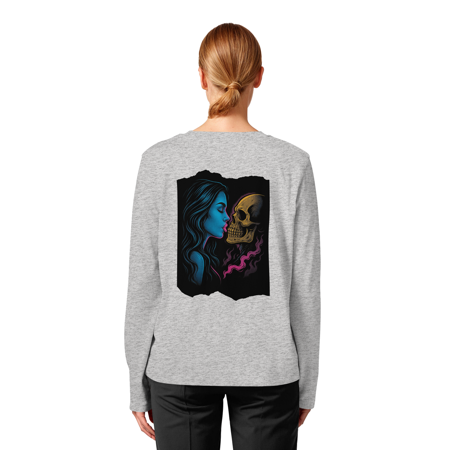 Kissing Skull - Womens Organic Longsleeve