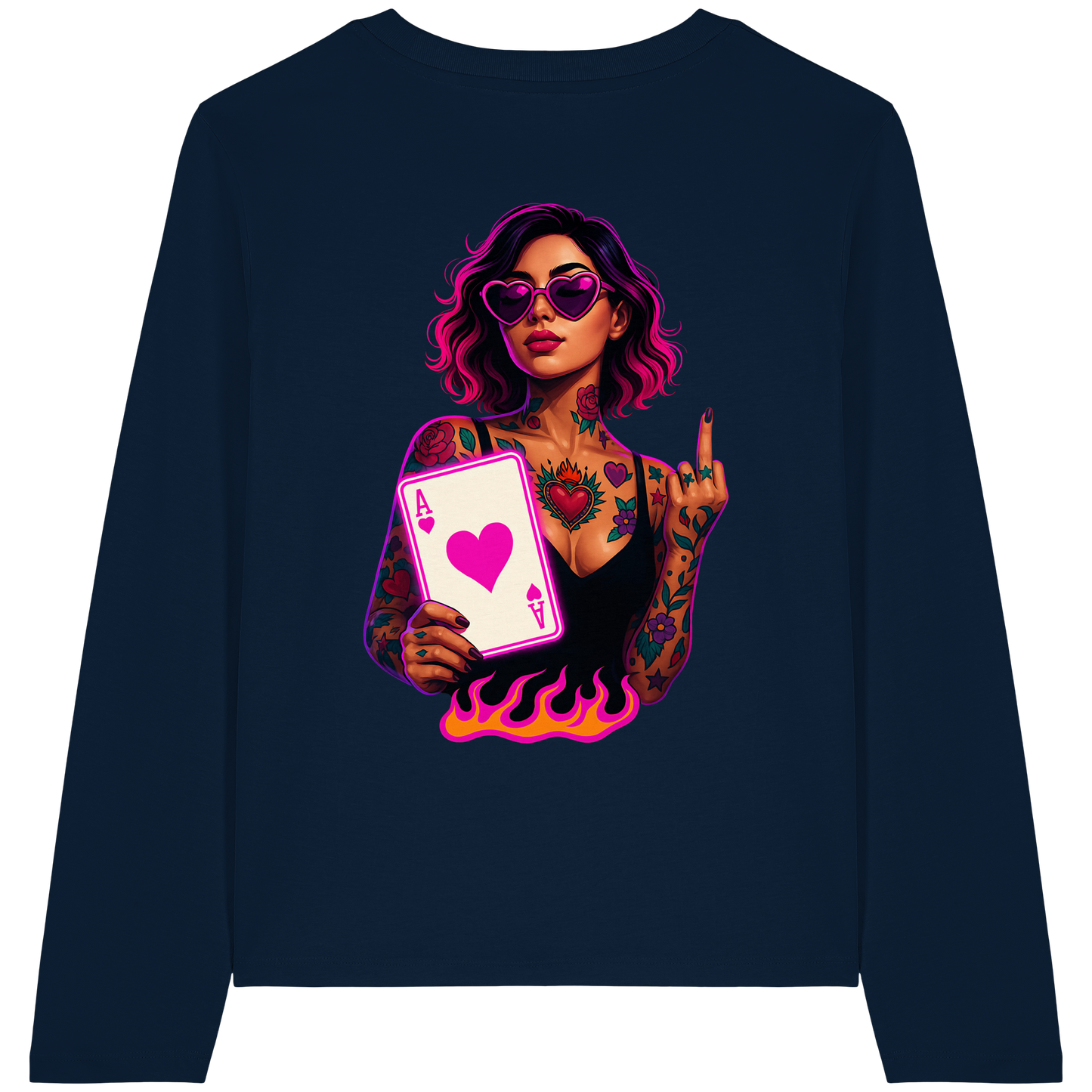 Queen of Hearts - Womens Organic Longsleeve T-Shirt