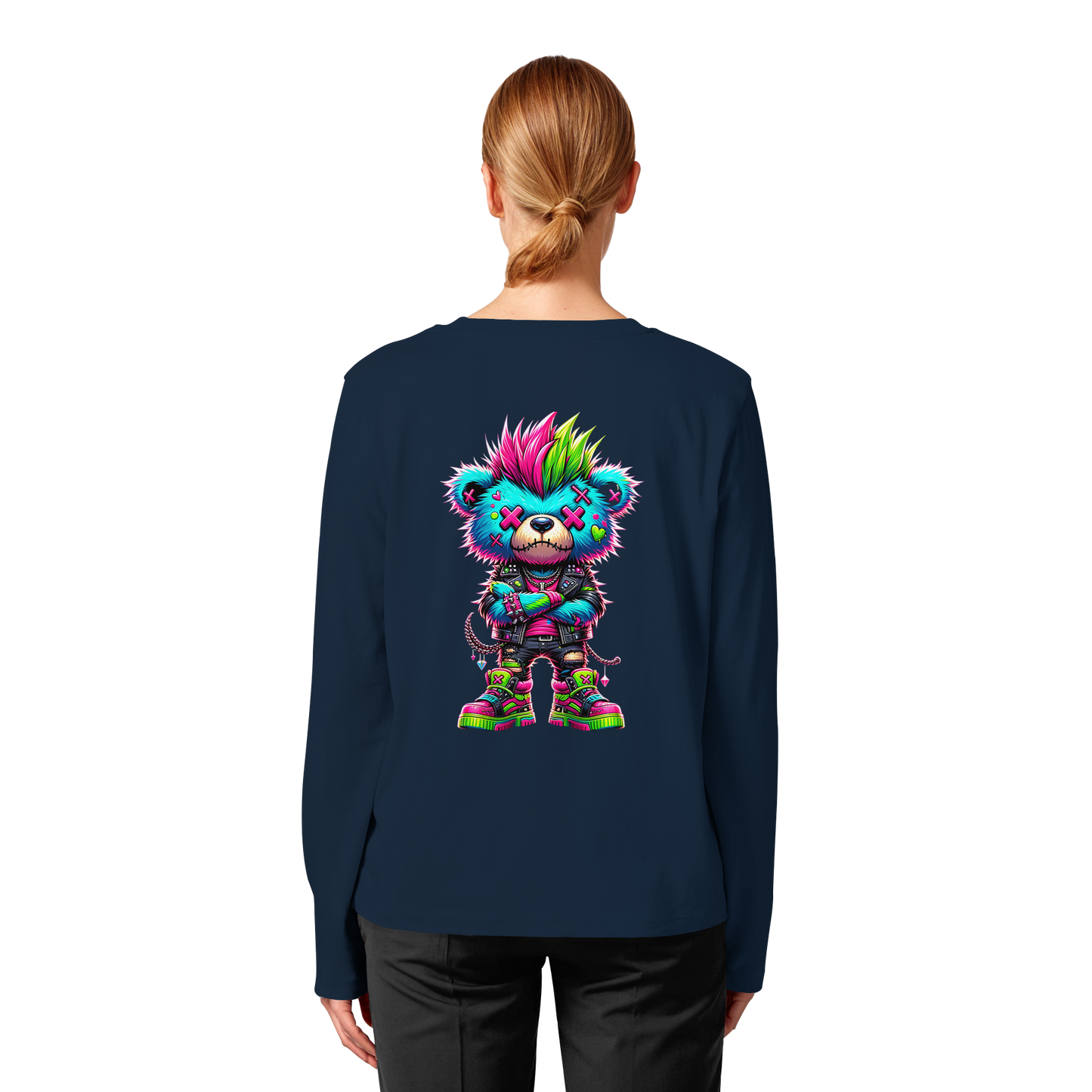 Punk Neon Teddy - Womens Organic Longsleeve