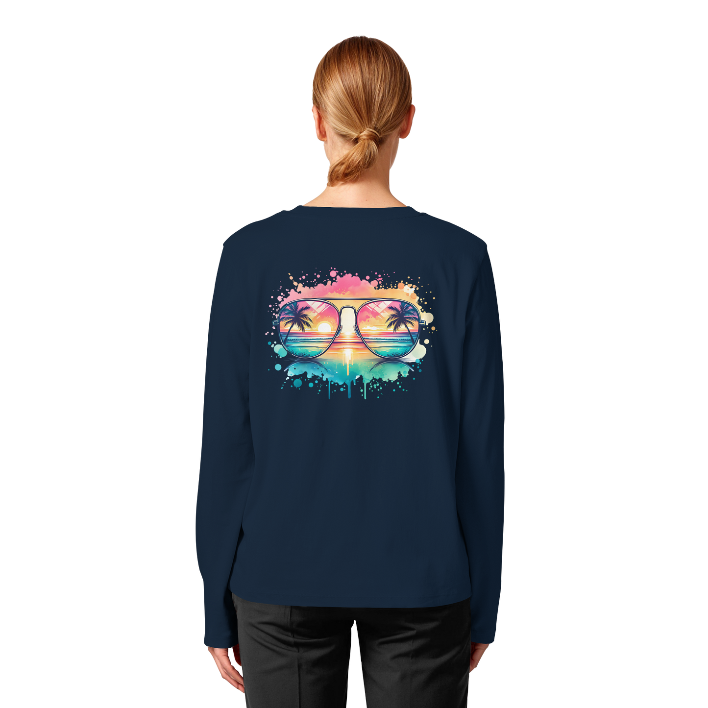 Tropical Sunset Glasses - Womens Organic Longsleeve