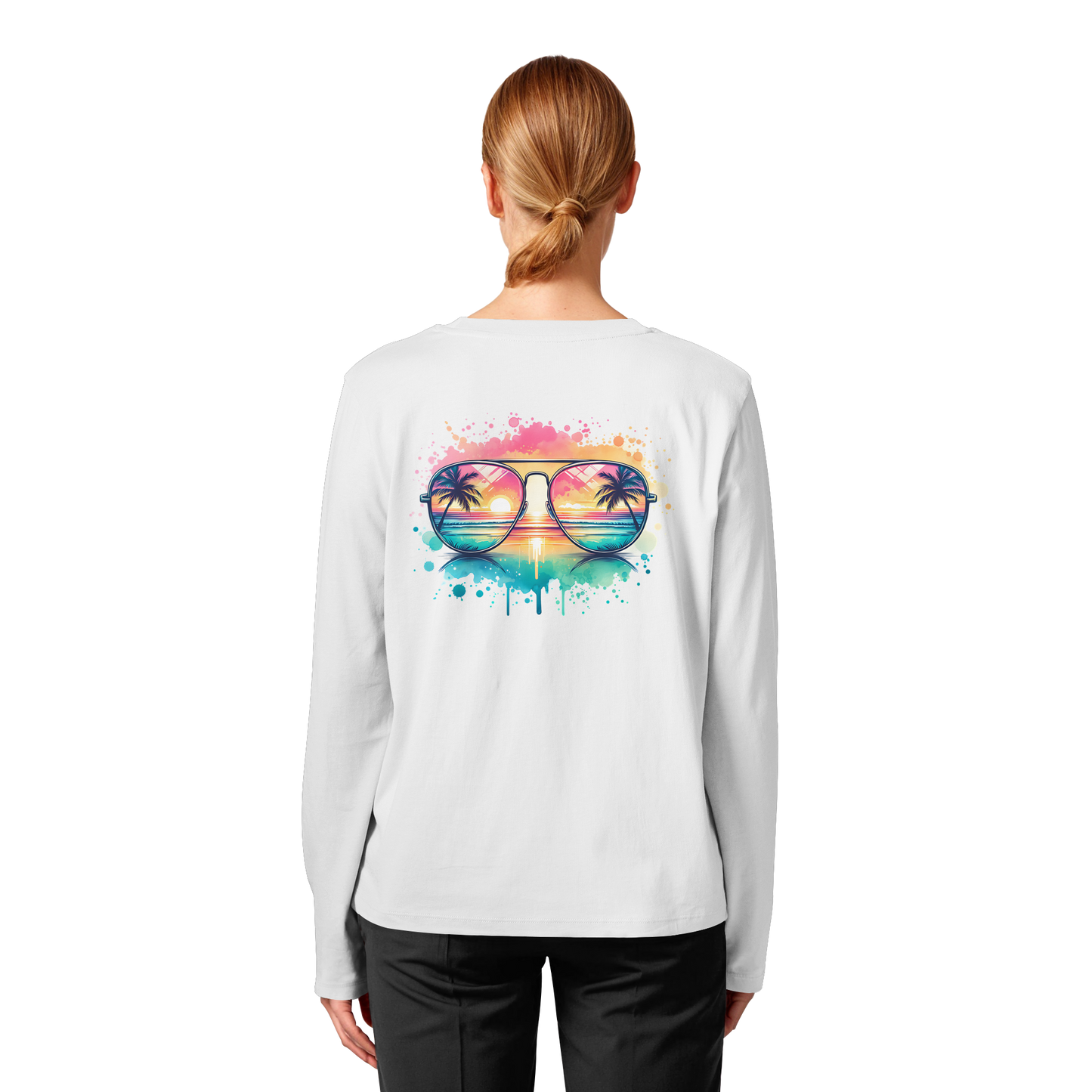Tropical Sunset Glasses - Womens Organic Longsleeve