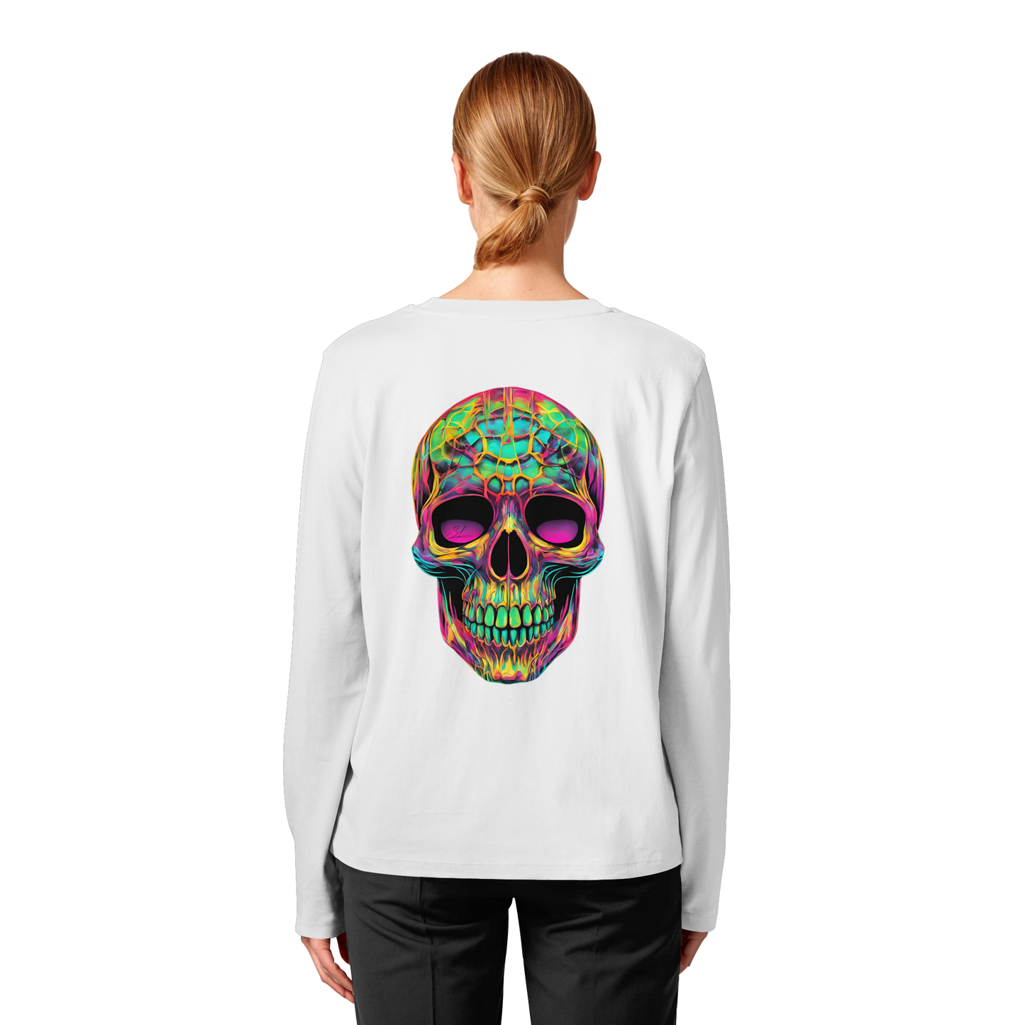 Psychedelic Skull - Womens Organic Longsleeve
