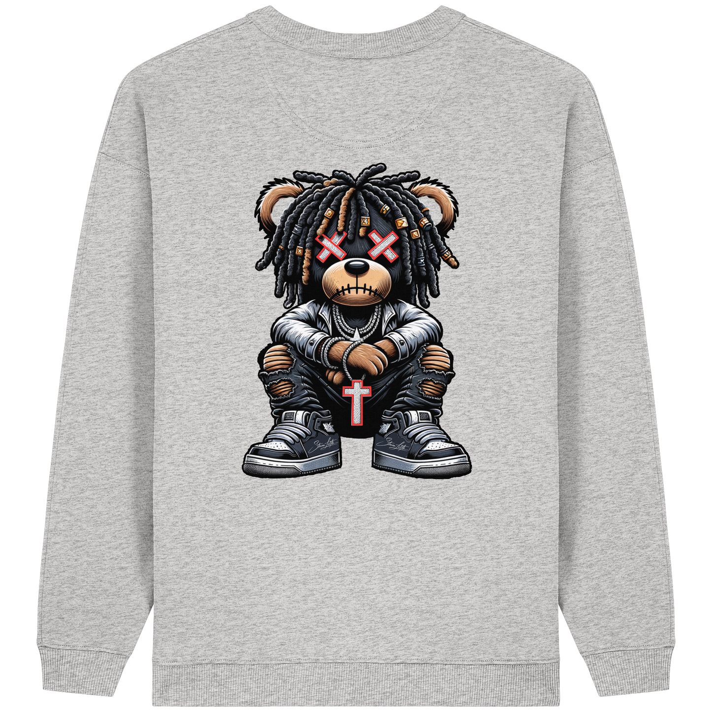 Bad Ass Teddy - Womens Organic Oversized Sweatshirt