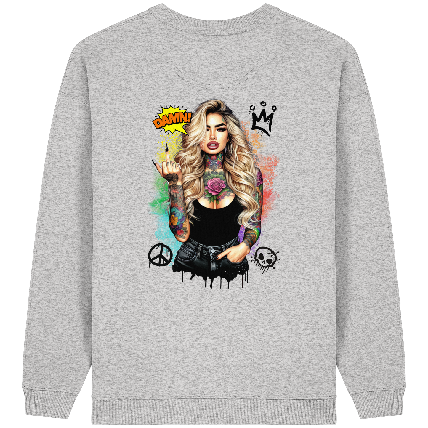 Ink Queen - Womens Organic Oversized Sweatshirt