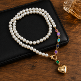 SL Signature Necklace- Aurora Pearl Heart Necklace