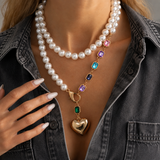 SL Signature Necklace- Aurora Pearl Heart Necklace
