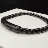 Black Steel Chain Bracelet – Bold Edition