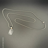 Black Icon Tag Necklace – Silver Steel Edition