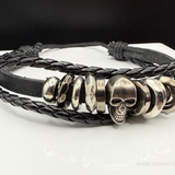 Rebel Skull Leather Bracelet – Black Edition