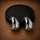 SL Signature Earrings - LUNA DROPS – Silver Crystal