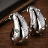 SL Signature Earrings - LUNA DROPS – Silver Crystal