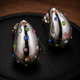 SL Signature Earrings - LUNA DROPS – Silver Crystal