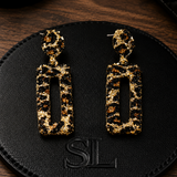 SL Signature Earrings -Leopard Luxe Rectangle Drops