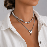 SL Signature Necklace- Silver Heart Layer Necklace