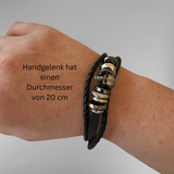 Rebel Skull Leather Bracelet – Black Edition