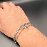 Silver Faith Chain Bracelet – Double Layer Edition