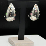 SL Signature Earring- Chrystal Chrome Drip