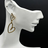 SL Signature Earring- Golden Double Heart
