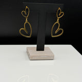 SL Signature Earring- Golden Double Heart