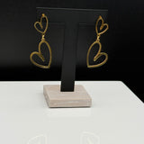 SL Signature Earring- Golden Double Heart