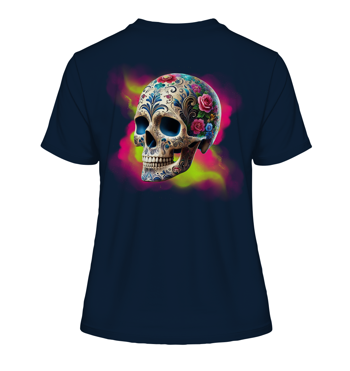 Floral Skull - Fitted Ladies Organic Shirt