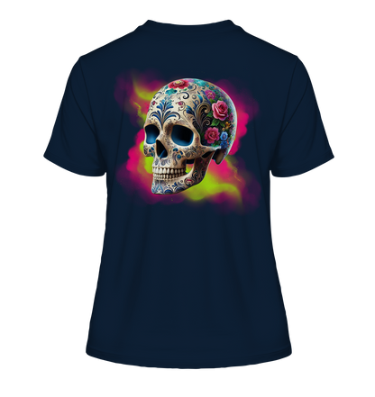 Floral Skull - Fitted Ladies Organic Shirt