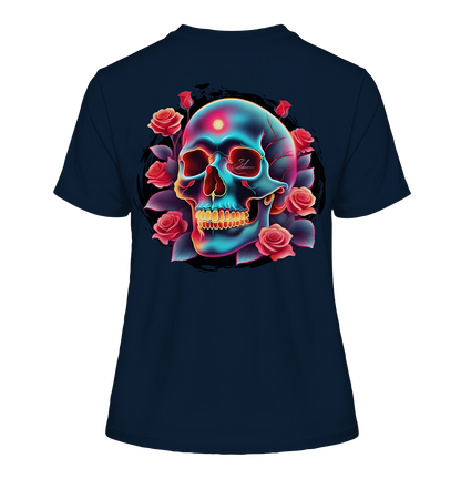 Glow Skull Design - Fitted Ladies Organic Shirt