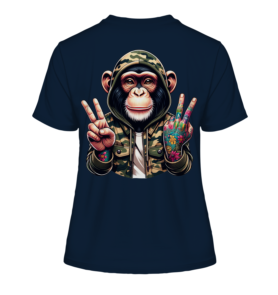 Jungle Ink Monkey - Fitted Ladies Organic Shirt