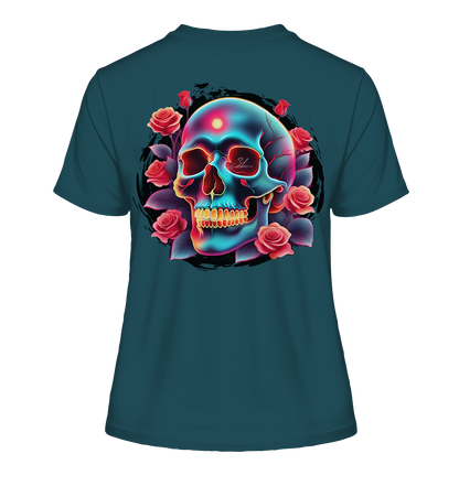 Glow Skull Design - Fitted Ladies Organic Shirt