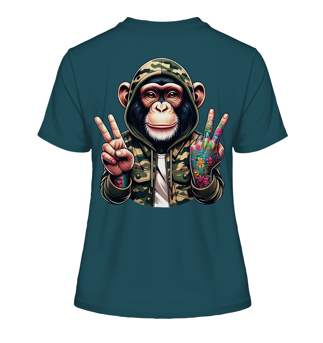 Jungle Ink Monkey - Fitted Ladies Organic Shirt