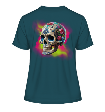 Floral Skull - Fitted Ladies Organic Shirt