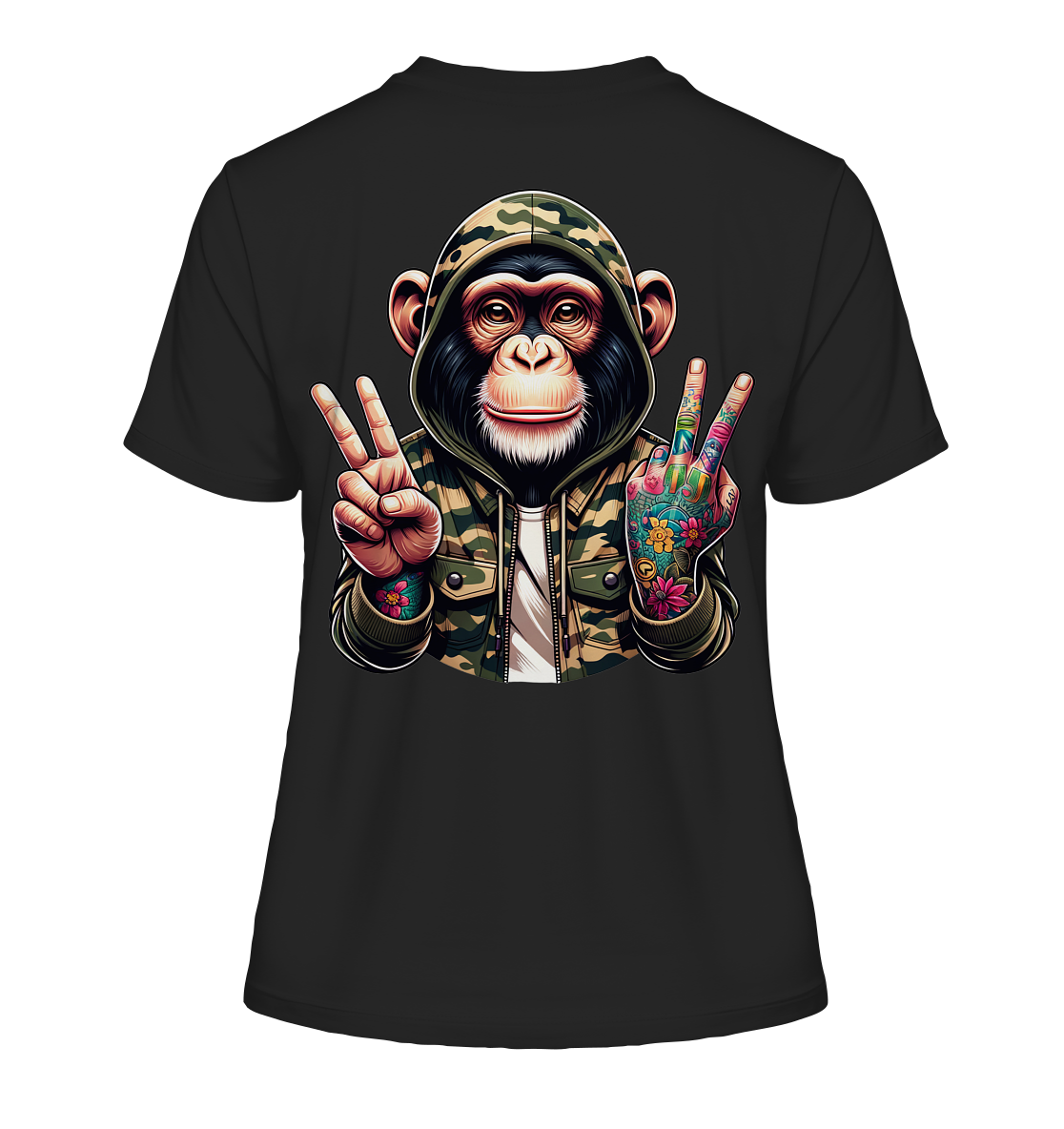 Jungle Ink Monkey - Fitted Ladies Organic Shirt