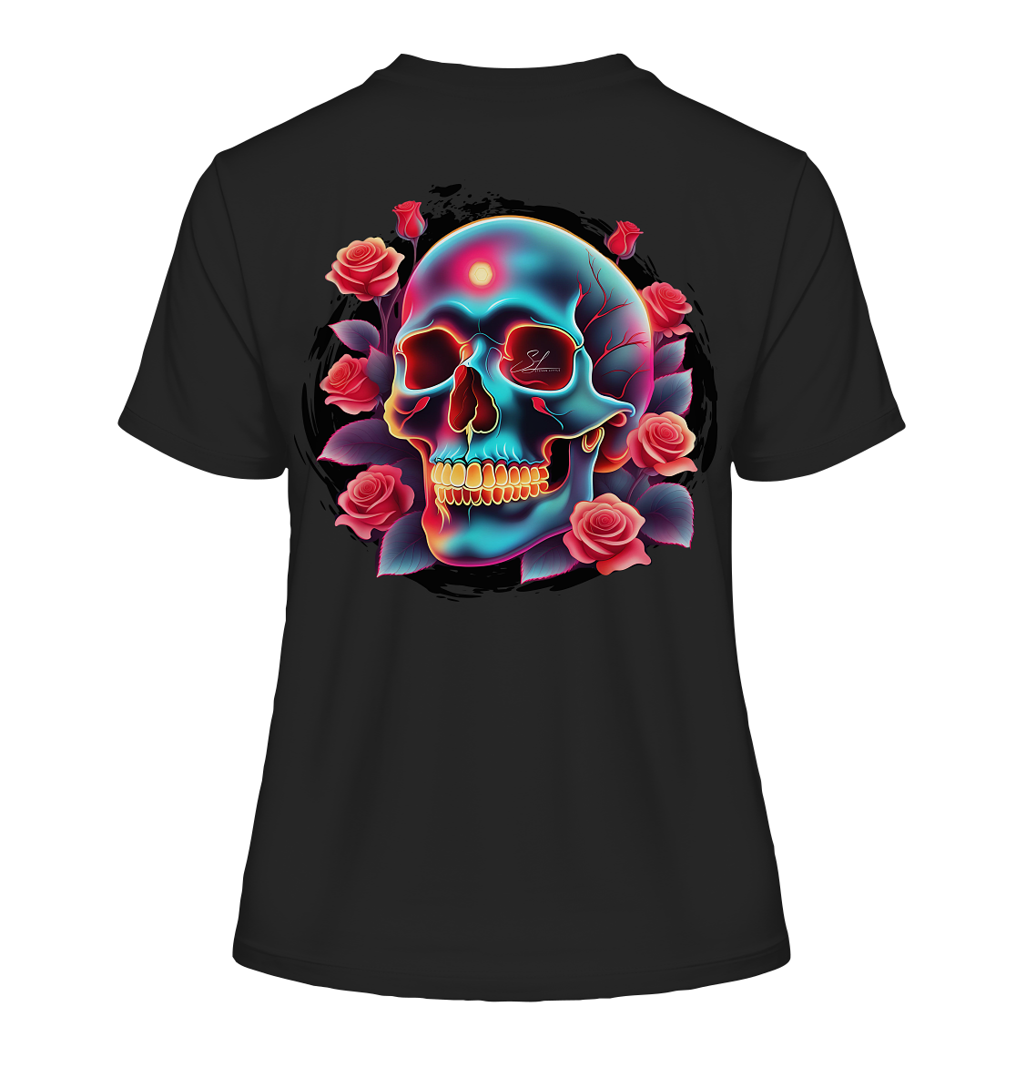 Glow Skull Design - Fitted Ladies Organic Shirt