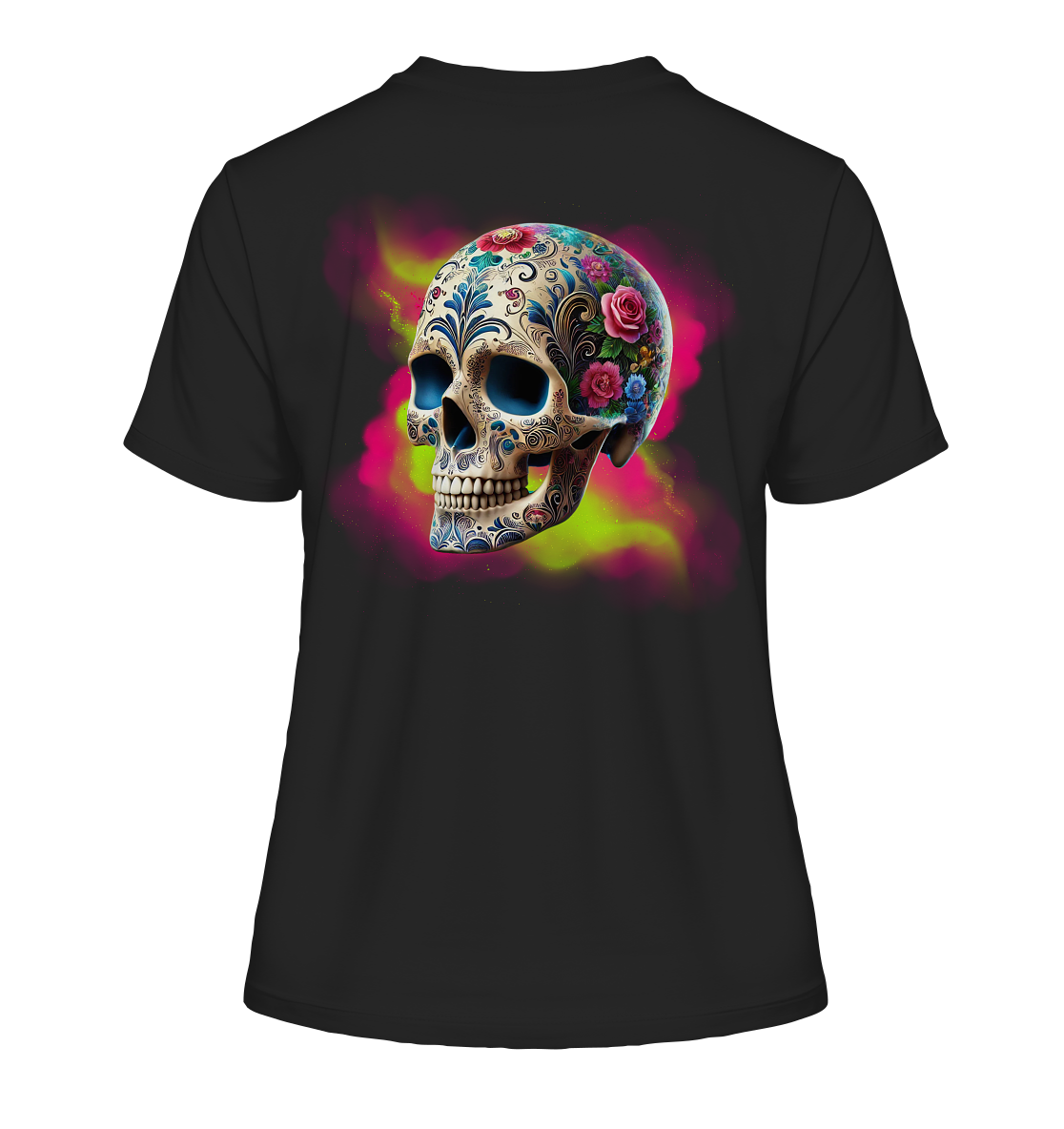 Floral Skull - Fitted Ladies Organic Shirt