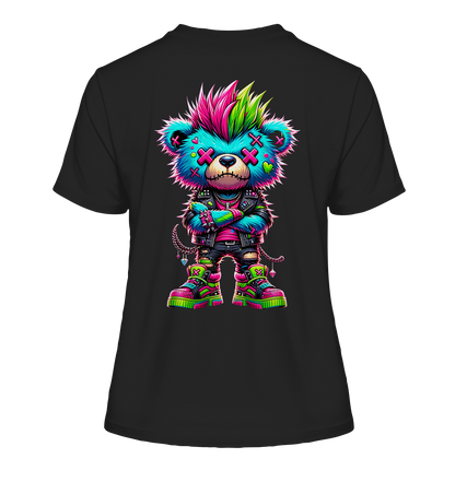 Punk Neon Teddy - Fitted Ladies Organic Shirt