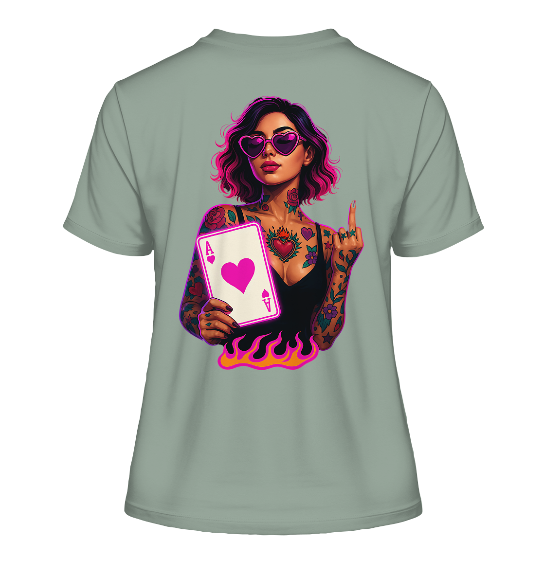 Queen of Hearts - Fitted Ladies Organic Shirt
