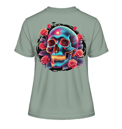 Glow Skull Design - Fitted Ladies Organic Shirt