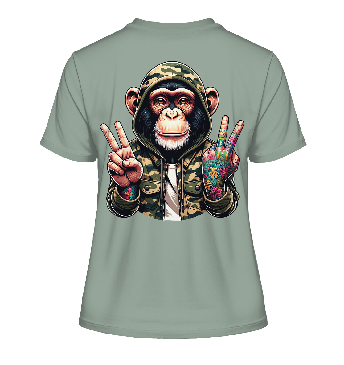 Jungle Ink Monkey - Fitted Ladies Organic Shirt