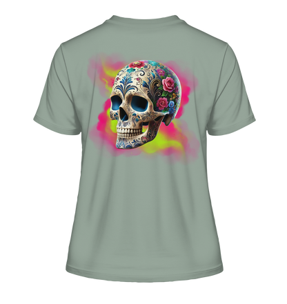Floral Skull - Fitted Ladies Organic Shirt